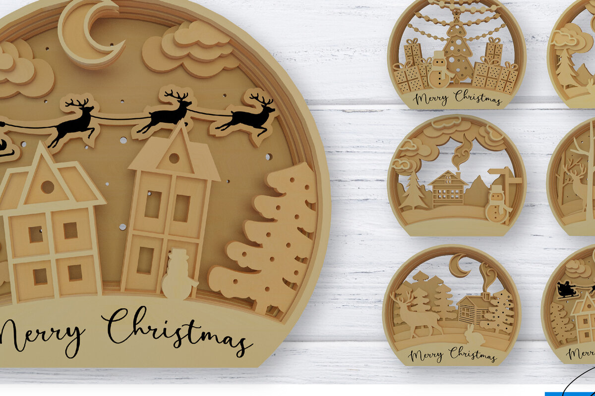 Intra απο ξύλο plywood 3mm-4mm πάχος – Χριστουγεννιάτικο στολίδι Snowglobe Δίασταση  20x20 cm INTRAFABR-76526678