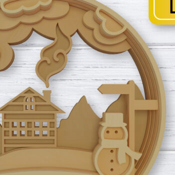 Intra απο ξύλο plywood 3mm-4mm πάχος – Χριστουγεννιάτικο στολίδι Snowglobe Δίασταση  20x20 cm INTRAFABR-76526678 - Image 4