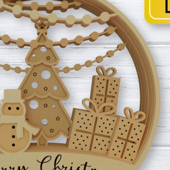 Intra απο ξύλο plywood 3mm-4mm πάχος – Χριστουγεννιάτικο στολίδι Snowglobe Δίασταση  20x20 cm INTRAFABR-76526678 - Image 6