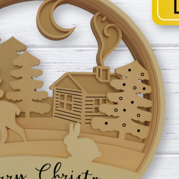 Intra απο ξύλο plywood 3mm-4mm πάχος – Χριστουγεννιάτικο στολίδι Snowglobe Δίασταση  20x20 cm INTRAFABR-76526678 - Image 7