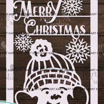 Intra απο ξύλο plywood 3mm-4mm πάχος – Χριστουγεννιάτικη κάρτα χιονάνθρωπος for Cricut Δίασταση 20x20 cm INTRAFABR-43273939 - Image 2