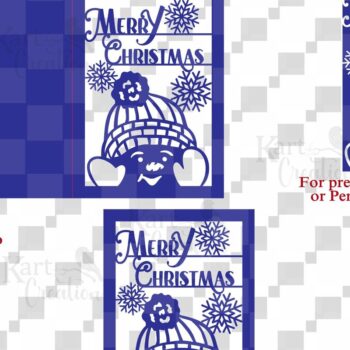 Intra απο ξύλο plywood 3mm-4mm πάχος – Χριστουγεννιάτικη κάρτα χιονάνθρωπος for Cricut Δίασταση 20x20 cm INTRAFABR-43273939 - Image 3