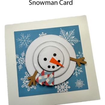 Intra απο ξύλο plywood 3mm-4mm πάχος – Χριστουγεννιάτικη κάρτα χιονάνθρωπος Δίασταση 20x20 cm INTRAFABR-105840969 - Image 1