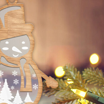 Intra απο ξύλο plywood 3mm-4mm πάχος – Χριστουγεννιάτικη διακόσμηση χιονάνθρωπος, αρχείο πολλαπλών στρώσεων Δίασταση 20x20 cm INTRAFABR-82925473 - Image 3