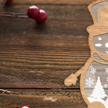 Intra απο ξύλο plywood 3mm-4mm πάχος – Χριστουγεννιάτικη διακόσμηση χιονάνθρωπος, αρχείο πολλαπλών στρώσεων Δίασταση 20x20 cm INTRAFABR-82925473 - Image 6