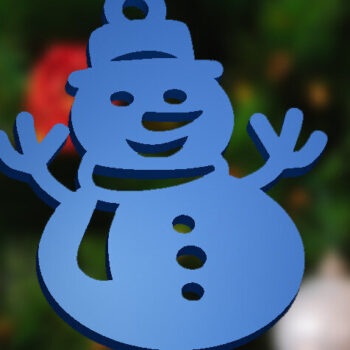 Intra απο ξύλο plywood 3mm-4mm πάχος – Χριστουγεννιάτικο στολίδι χιονάνθρωπος Δίασταση 20x20 cm INTRAFABR-48297736 - Image 2