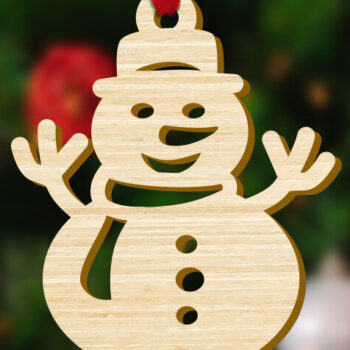 Intra απο ξύλο plywood 3mm-4mm πάχος – Χριστουγεννιάτικο στολίδι χιονάνθρωπος Δίασταση 20x20 cm INTRAFABR-48297736 - Image 3