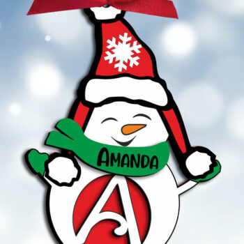 Intra απο ξύλο plywood 3mm-4mm πάχος – Χριστουγεννιάτικο γράμμα χιονάνθρωπος ένα στολίδι δέντρου Δίασταση  20x20 cm INTRAFABR-109958876 - Image 2