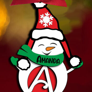 Intra απο ξύλο plywood 3mm-4mm πάχος – Χριστουγεννιάτικο γράμμα χιονάνθρωπος ένα στολίδι δέντρου Δίασταση  20x20 cm INTRAFABR-109958876 - Image 3