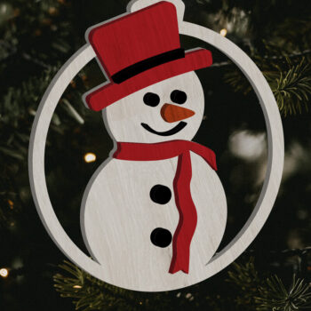 Intra απο ξύλο plywood 3mm-4mm πάχος – Χριστουγεννιάτικο στολίδι χιονάνθρωπος, Αρχεία χειροτεχνίας Δίασταση 20x20 cm INTRAFABR-85225378 - Image 1