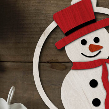 Intra απο ξύλο plywood 3mm-4mm πάχος – Χριστουγεννιάτικο στολίδι χιονάνθρωπος, Αρχεία χειροτεχνίας Δίασταση 20x20 cm INTRAFABR-85225378 - Image 3