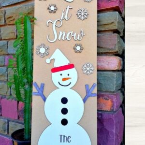 Intra απο ξύλο plywood 3mm-4mm πάχος – Χιονάνθρωπος Χριστουγεννιάτικη Βεράντα Sign Laser Δίασταση  40x30 cm INTRAFABR-36332803