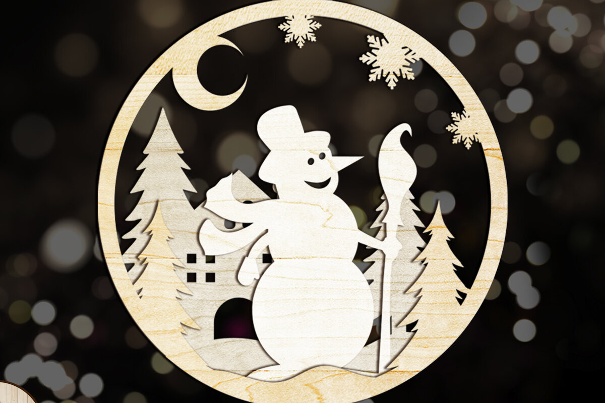 Intra απο ξύλο plywood 3mm-4mm πάχος – Διακόσμηση παιχνιδιών για χριστουγεννιάτικο δέντρο χιονάνθρωπος Δίασταση  20x20 cm INTRAFABR-83954751