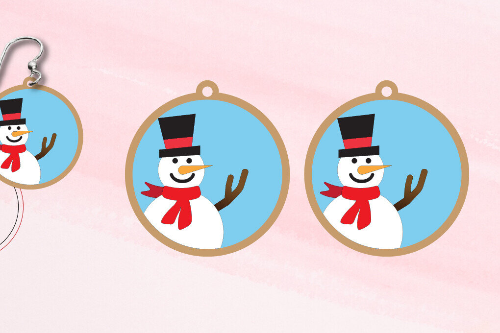 Intra απο ξύλο plywood 3mm-4mm πάχος – Σκουλαρίκια Χιονάνθρωπος|Σκουλαρίκια Κόψτε και Σκορ Δίασταση  5x5 cm INTRAFABR-110559872