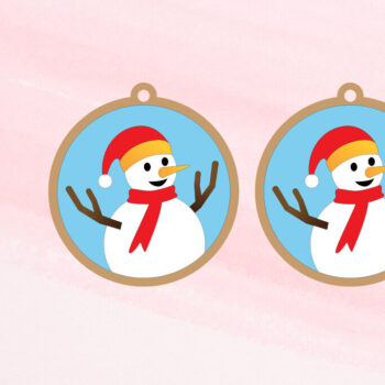 Intra απο ξύλο plywood 3mm-4mm πάχος – Σκουλαρίκια Χιονάνθρωπος|Σκουλαρίκια Κόψτε και Σκορ Δίασταση  5x5 cm INTRAFABR-108358557 - Image 1