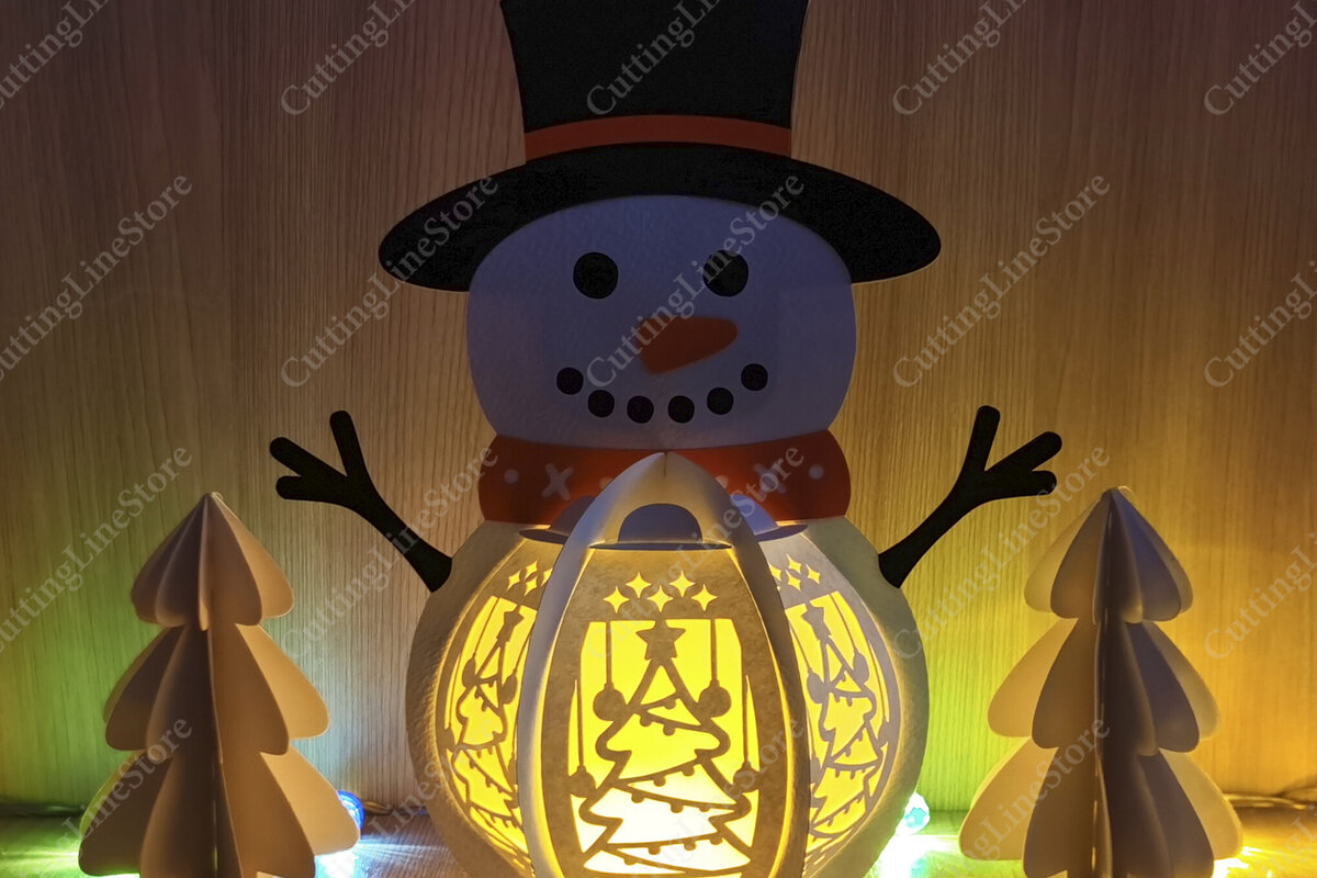 Intra απο ξύλο plywood 3mm-4mm πάχος – Πρότυπο φαναριού χιονάνθρωπου Δίασταση  20x20 cm INTRAFABR-109420597