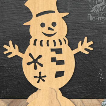 Intra απο ξύλο plywood 3mm-4mm πάχος – Snowman Διακόσμηση σπιτιού 1 Δίασταση  20x20 cm INTRAFABR-112295688 - Image 1