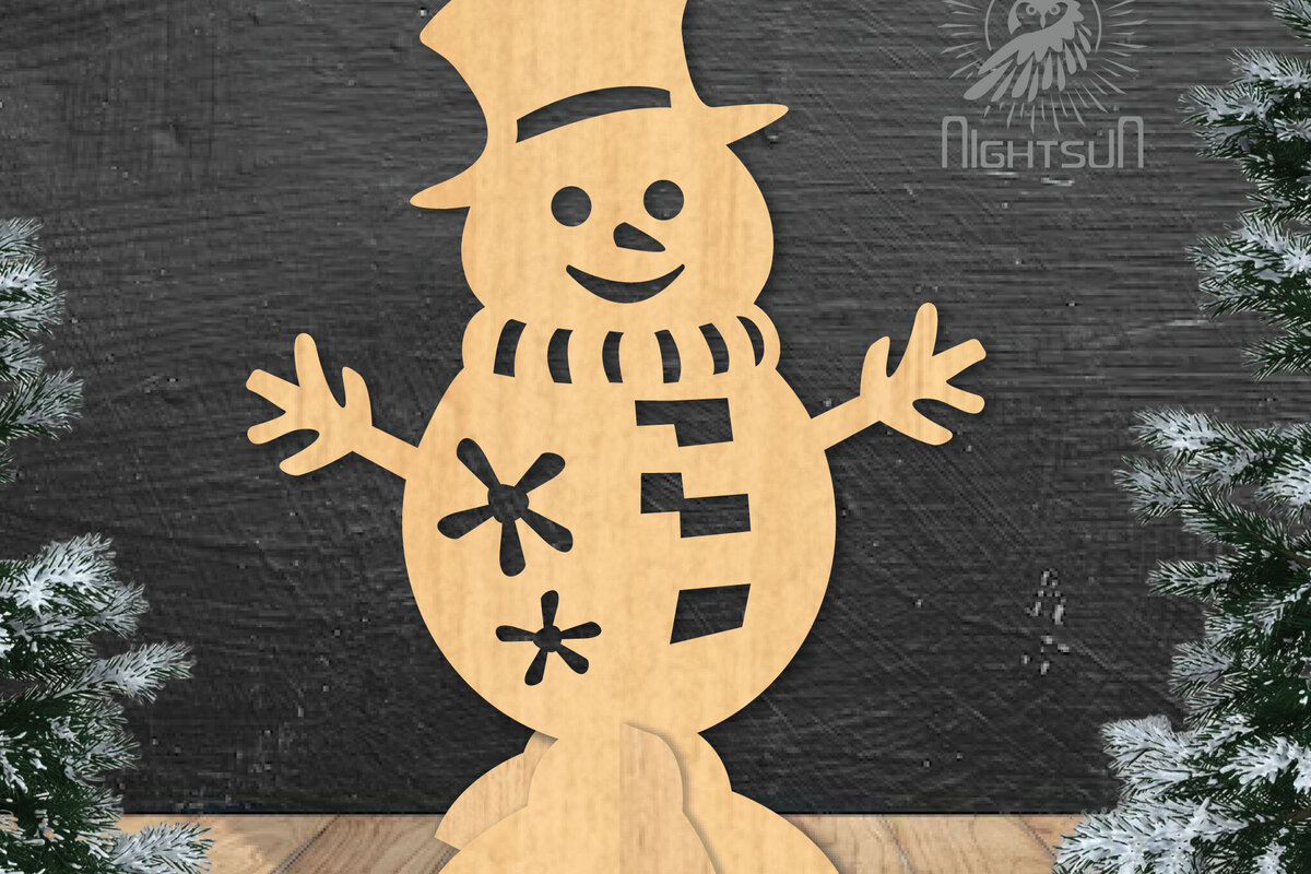 Intra απο ξύλο plywood 3mm-4mm πάχος – Snowman Διακόσμηση σπιτιού 1 Δίασταση  20x20 cm INTRAFABR-112295688