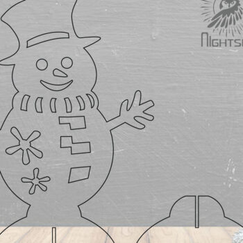 Intra απο ξύλο plywood 3mm-4mm πάχος – Snowman Διακόσμηση σπιτιού 1 Δίασταση  20x20 cm INTRAFABR-112295688 - Image 2