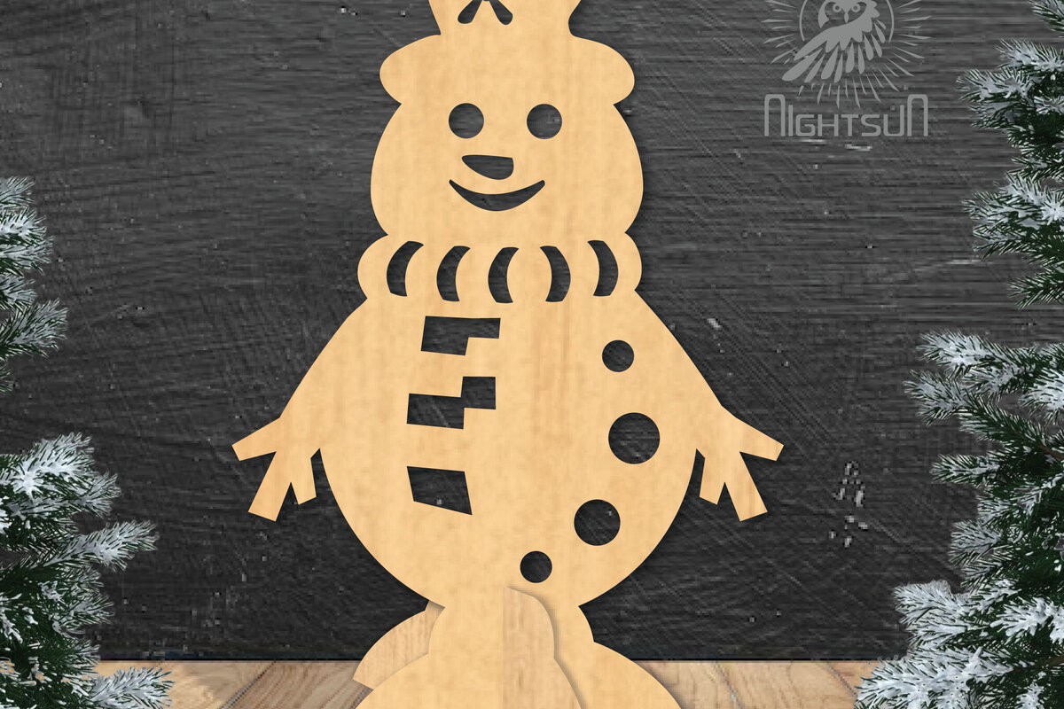Intra απο ξύλο plywood 3mm-4mm πάχος – Snowman Διακόσμηση σπιτιού 2 Δίασταση  20x20 cm INTRAFABR-112295726