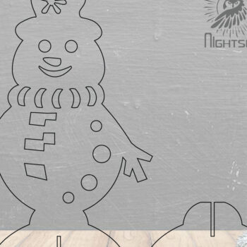 Intra απο ξύλο plywood 3mm-4mm πάχος – Snowman Διακόσμηση σπιτιού 2 Δίασταση  20x20 cm INTRAFABR-112295726 - Image 2