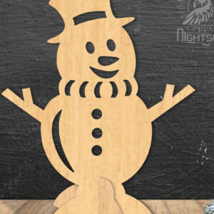 Intra απο ξύλο plywood 3mm-4mm πάχος – Snowman Διακόσμηση σπιτιού 3 Δίασταση  20x20 cm INTRAFABR-112295751