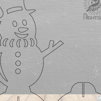 Intra απο ξύλο plywood 3mm-4mm πάχος – Snowman Διακόσμηση σπιτιού 3 Δίασταση  20x20 cm INTRAFABR-112295751 - Image 2