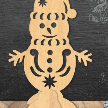 Intra απο ξύλο plywood 3mm-4mm πάχος – Snowman Διακόσμηση σπιτιού 4 Δίασταση  20x20 cm INTRAFABR-112295794 - Image 1