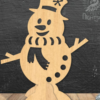 Intra απο ξύλο plywood 3mm-4mm πάχος – Snowman Διακόσμηση σπιτιού 5 Δίασταση  20x20 cm INTRAFABR-112295836 - Image 1