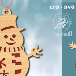 Intra απο ξύλο plywood 3mm-4mm πάχος – Στολίδι με χιονάνθρωπος 1 Δίασταση  20x20 cm INTRAFABR-112188561