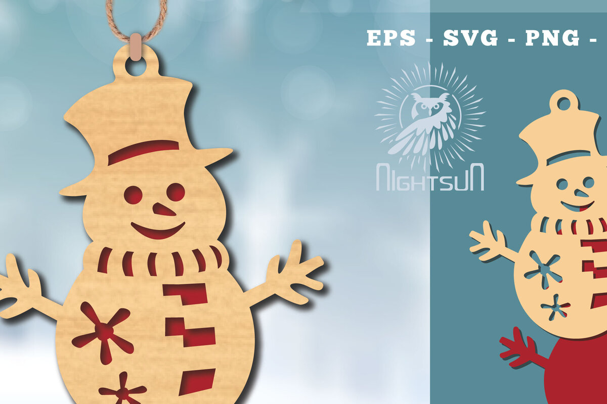 Intra απο ξύλο plywood 3mm-4mm πάχος – Στολίδι με χιονάνθρωπος 1 Δίασταση  20x20 cm INTRAFABR-112188561