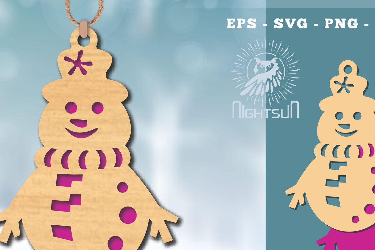 Intra απο ξύλο plywood 3mm-4mm πάχος – Στολίδι Snowman 2 Δίασταση  20x20 cm INTRAFABR-112188667