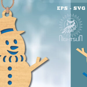 Intra απο ξύλο plywood 3mm-4mm πάχος – Στολίδι με λέιζερ χιονάνθρωπος 3 Δίασταση  20x20 cm INTRAFABR-112188698