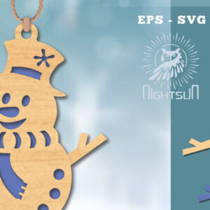 Intra απο ξύλο plywood 3mm-4mm πάχος – Στολίδι με χιονάνθρωπος 5 Δίασταση  20x20 cm INTRAFABR-112188760