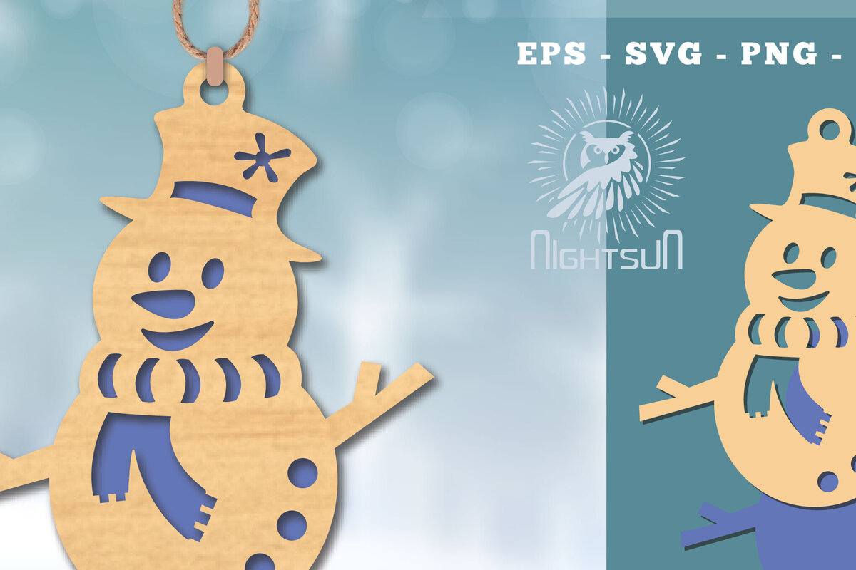 Intra απο ξύλο plywood 3mm-4mm πάχος – Στολίδι με χιονάνθρωπος 5 Δίασταση  20x20 cm INTRAFABR-112188760