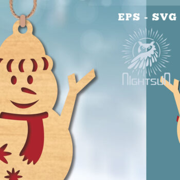 Intra απο ξύλο plywood 3mm-4mm πάχος – Στολίδι με χιονάνθρωπος 6 Δίασταση  20x20 cm INTRAFABR-112188795 - Image 1