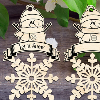 Intra απο ξύλο plywood 3mm-4mm πάχος – Στολίδι Snowman Let It Snow Flake Δίασταση  20x20 cm INTRAFABR-85568570 - Image 1