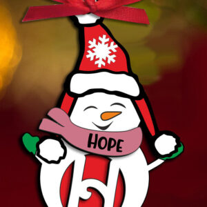 Intra απο ξύλο plywood 3mm-4mm πάχος – Χιονάνθρωπος γράμμα H Στολίδι δέντρου διακοπών Δίασταση  20x20 cm INTRAFABR-110023874