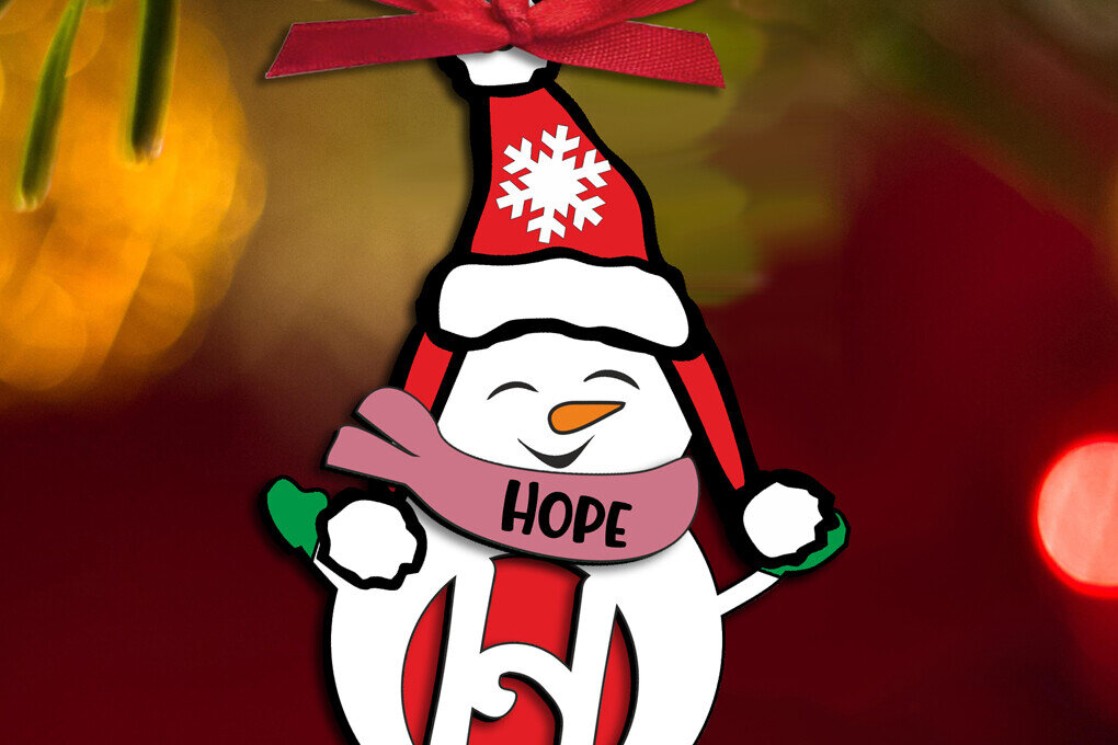 Intra απο ξύλο plywood 3mm-4mm πάχος – Χιονάνθρωπος γράμμα H Στολίδι δέντρου διακοπών Δίασταση  20x20 cm INTRAFABR-110023874