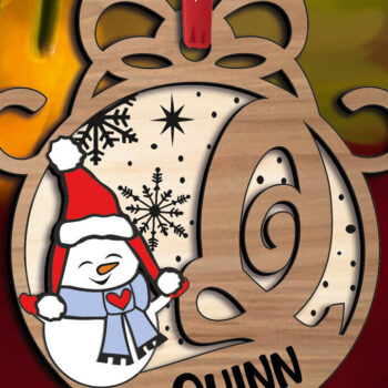 Intra απο ξύλο plywood 3mm-4mm πάχος – Snowman Letter Q Χριστουγεννιάτικες διακοπές Δίασταση  20x20 cm INTRAFABR-110708092 - Image 3