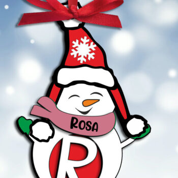 Intra απο ξύλο plywood 3mm-4mm πάχος – Χιονάνθρωπος Γράμμα R Χριστουγεννιάτικο δώρο διακοπών Δίασταση  20x20 cm INTRAFABR-110179750 - Image 2