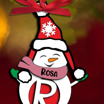 Intra απο ξύλο plywood 3mm-4mm πάχος – Χιονάνθρωπος Γράμμα R Χριστουγεννιάτικο δώρο διακοπών Δίασταση  20x20 cm INTRAFABR-110179750 - Image 3