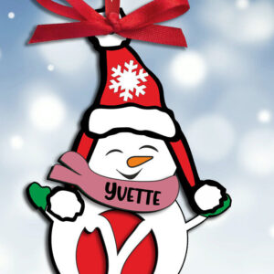 Intra απο ξύλο plywood 3mm-4mm πάχος – Χιονάνθρωπος Γράμμα Y Χριστουγεννιάτικο δώρο διακοπών Δίασταση  20x20 cm INTRAFABR-110186010