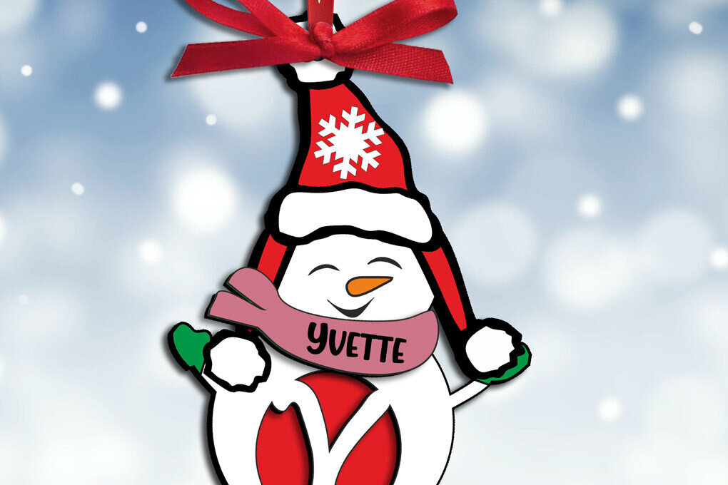 Intra απο ξύλο plywood 3mm-4mm πάχος – Χιονάνθρωπος Γράμμα Y Χριστουγεννιάτικο δώρο διακοπών Δίασταση  20x20 cm INTRAFABR-110186010