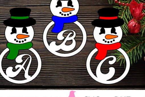 Intra απο ξύλο plywood 3mm-4mm πάχος – Στολίδι Μονόγραμμα Χιονάνθρωπος - Αρχείο Laser Δίασταση  20x20 cm INTRAFABR-50194686