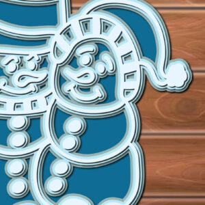 Intra απο ξύλο plywood 3mm-4mm πάχος – Αρχεία κοπής πολλών επιπέδων χιονάνθρωπος Δίασταση  20x20 cm INTRAFABR-17623518