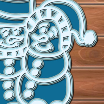 Intra απο ξύλο plywood 3mm-4mm πάχος – Αρχεία κοπής πολλών επιπέδων χιονάνθρωπος Δίασταση  20x20 cm INTRAFABR-17623518 - Image 1