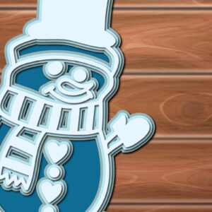 Intra απο ξύλο plywood 3mm-4mm πάχος – Αρχεία κοπής πολλών επιπέδων χιονάνθρωπος Δίασταση  20x20 cm INTRAFABR-17623531