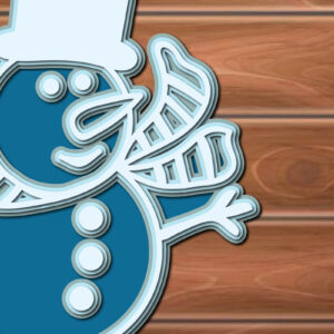 Intra απο ξύλο plywood 3mm-4mm πάχος – Αρχεία κοπής πολλών επιπέδων χιονάνθρωπος Δίασταση  20x20 cm INTRAFABR-17623618