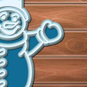 Intra απο ξύλο plywood 3mm-4mm πάχος – Αρχεία κοπής πολλών επιπέδων χιονάνθρωπος Δίασταση  20x20 cm INTRAFABR-17623597